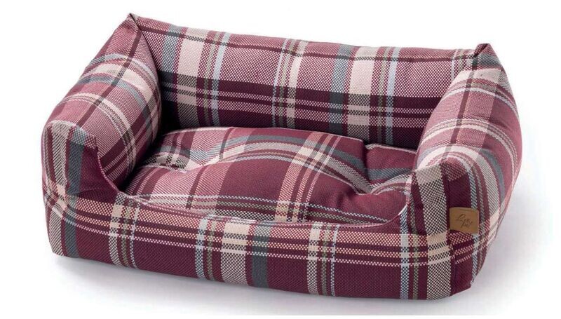 Leopet Cuccia Rodi per Cani Scozzese Bordeaux con Cuscino Rimovibile Double Face