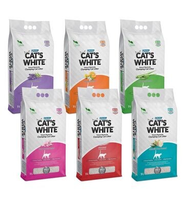 Cat's White Lettiera Agglomerante per Gatti Lettiera Cattura Odore per Gatti 5 L