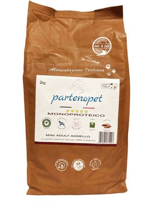 Partenopet Adult Mini Monoproteico Agnello Crocchette per Cani 100% Naturali 2 kg