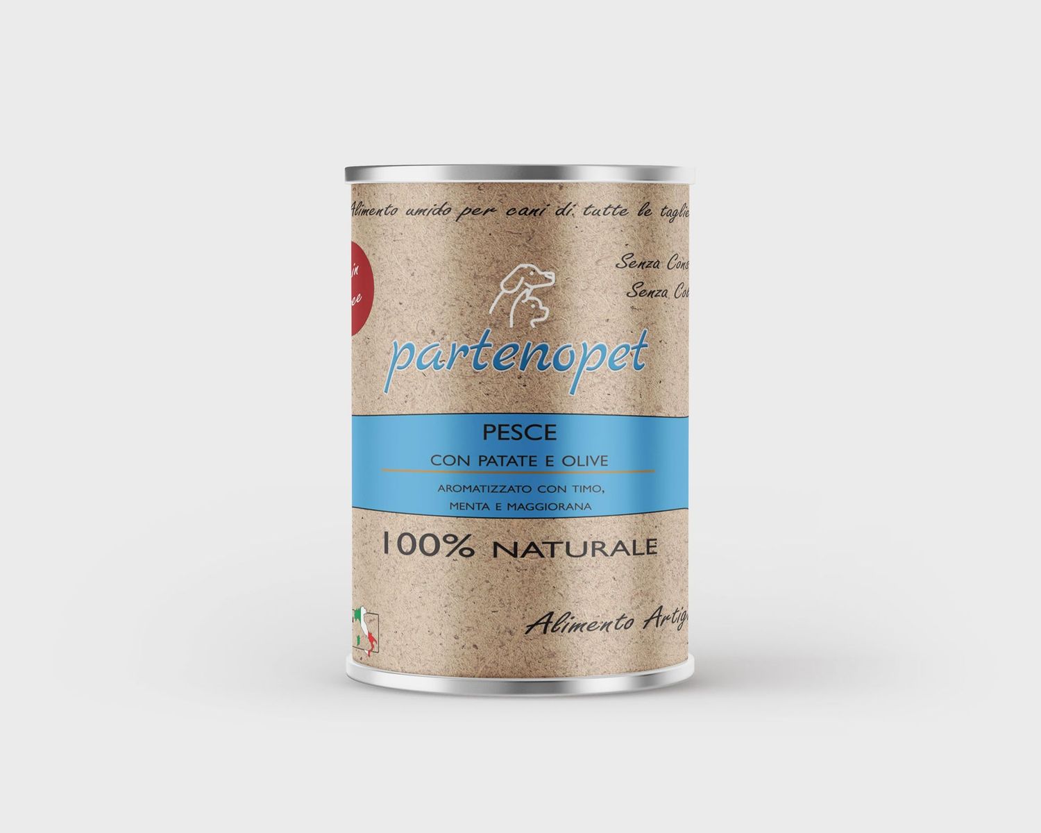 Partenopet Alimento Umido per Cani Solo Carne Fresca Grain Free Pesce con Patate e Olive 400 g