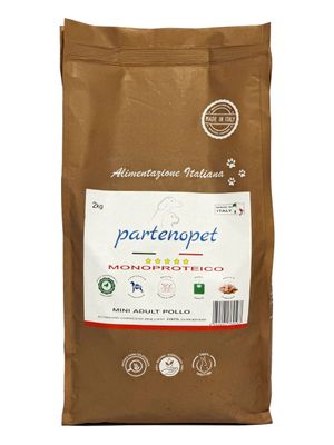 Partenopet Adult Mini Monoproteico Pollo Crocchette per Cani 100% Naturali 2 kg