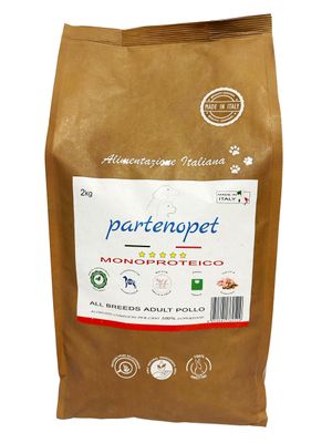Partenopet Adult All Breeds Mono Pollo Crocchette per Cani 100% Naturali 2 kg