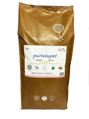 Partenopet Adult Mini Monoproteico Maiale Crocchette per Cani 100% Naturali 12kg