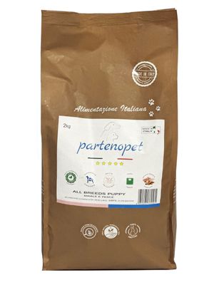 Partenopet Puppy All Breeds Maiale/Pesce Crocchette per Cani Cuccioli 100% Naturali 2 kg