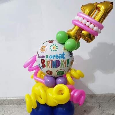Tabletop Balloon Display - Birthday Theme A