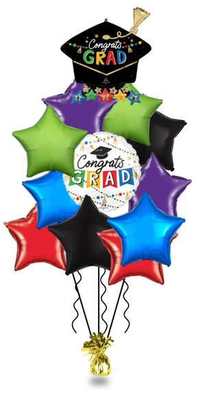 LATEX FREE - Large Helium Bouquet with single base