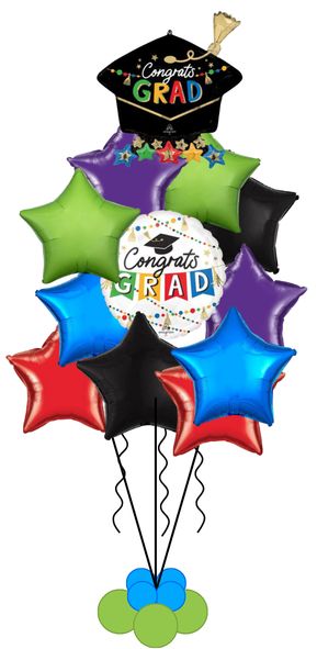 LATEX FREE - Large Helium Bouquet with cluster base