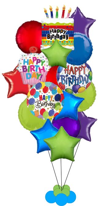 Latex Free - XL Special Helium Bouquet with cluster base