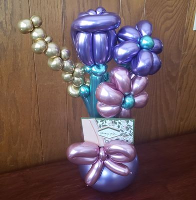 (TEST) Balloon Floral Bouquet (add-on Helium balloon) Metallic Assortment
