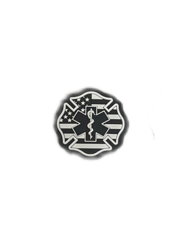 EMS w USA Flag GLOW Patch with Velcro Back 2”x2”