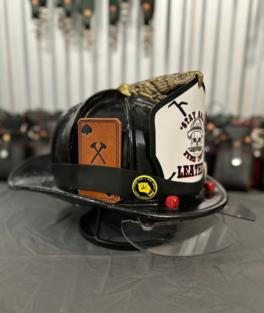 Leather AXE HELMET CARD