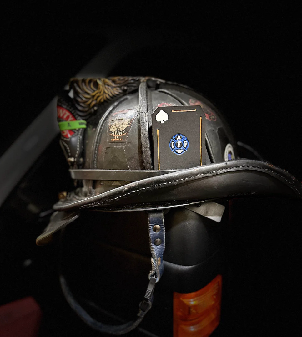 Leather IAFF HELMET CARD