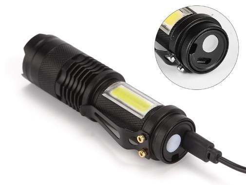 SABER USB LED 2 Way 3.5 Tactical Flashlight with Multi-functions 