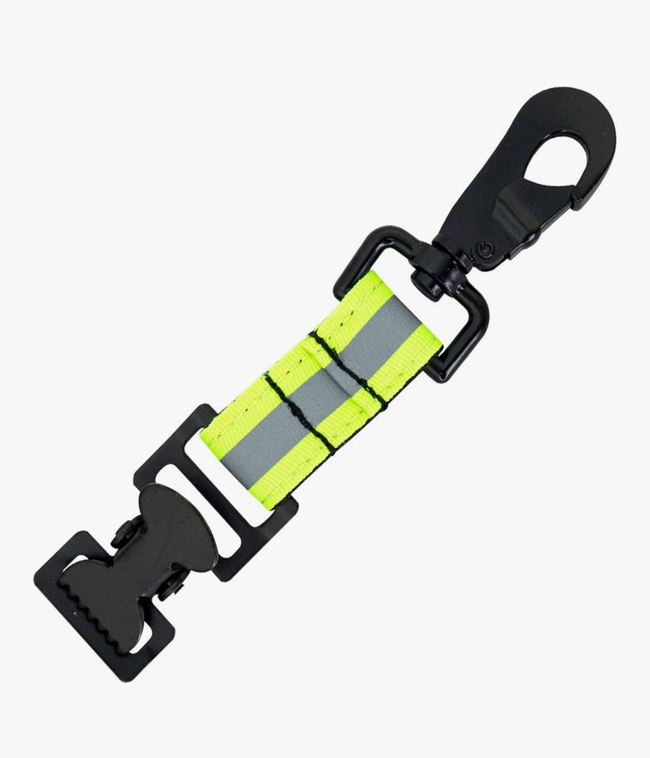 (Pack of 2)Firefighter Glove Holder - Reflective Nylon Webbing with Heavy Duty Alligator Clip - Green 