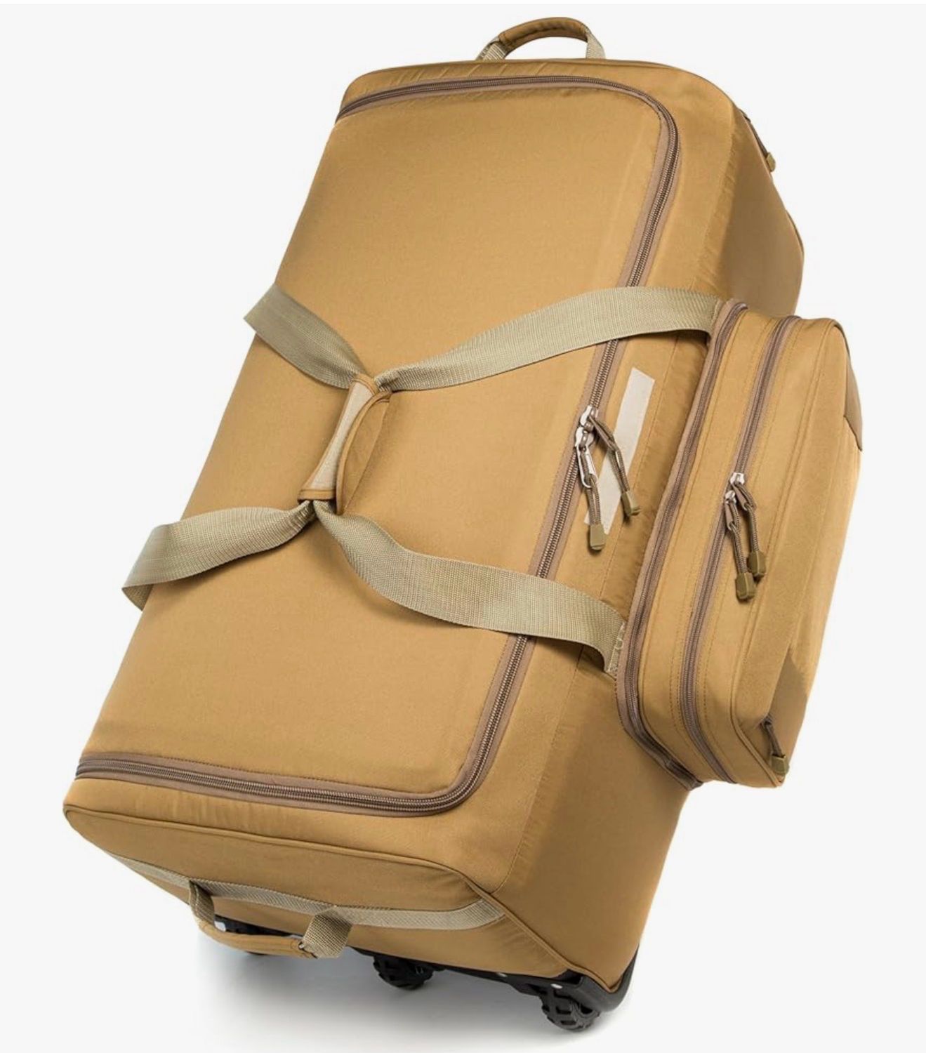 Mountain Land Rolling Duffle Bag with Wheels and Handle 120L Large duffle Tactical bag Deployment Bag (Black, Khaki or Camo)