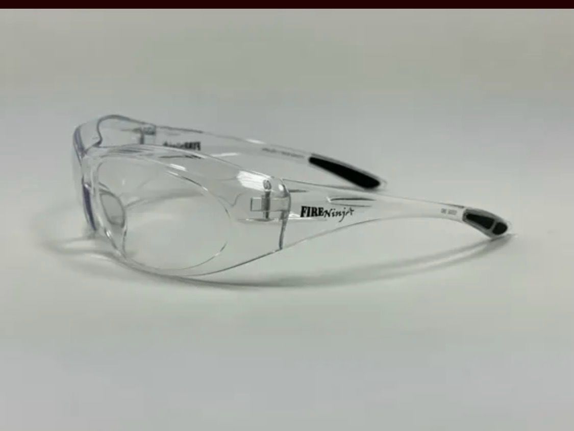 Fire Ninja EDGE 360 (CLEAR) SAFETY GLASSES WITH HARD CASE