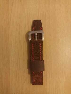Wrist Bound 22mm Distressed Leather/Red Stitching