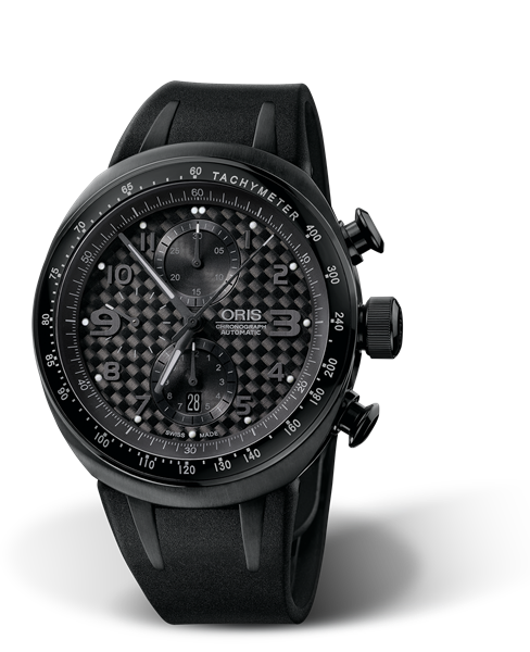 Pre-Owned Oris TT3 Chronograph Black 7611 Black Titanium Carbon Fiber Dial Automatic Men's Watch