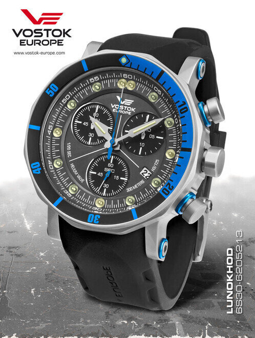 Pre-Owned Vostok Europe Lunokhod 2 Grand Chrono Tritium Tube Watch 6S30/6205213