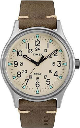 Timex MK1 Quartz Beige Dial Brown Leather Men's Watch TW2R96800