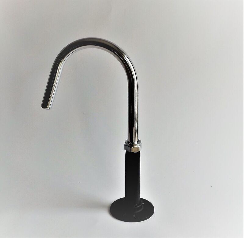 (New Jersey) 15mm Foot pump operated medium cast iron & polished aluminum tap with 12mm fitting