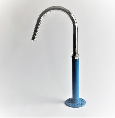 (North Dakota) 15mm Foot pump operated tall cast iron & polished aluminum tap with 12mm fitting