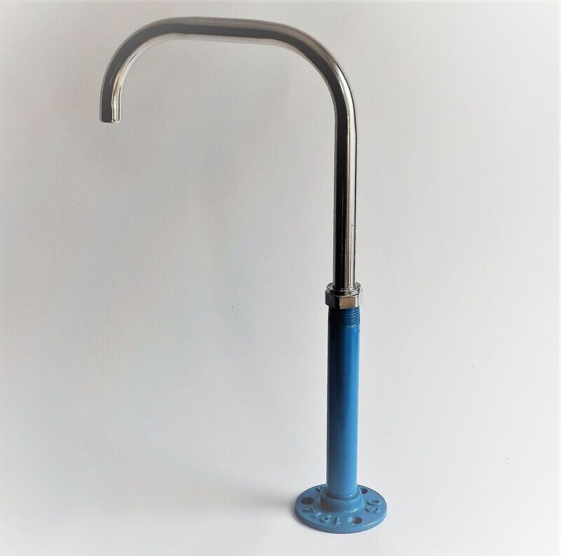 (North Carolina) 15mm Foot pump operated tall cast iron & polished aluminum tap with 12mm fitting