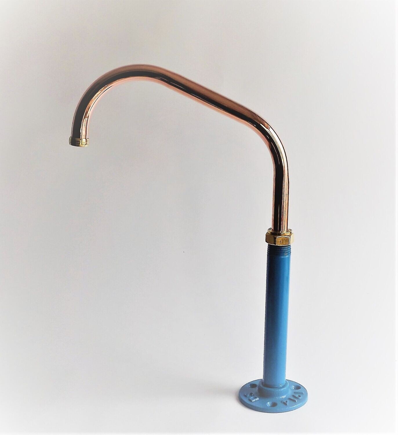 (Oklahoma) 15mm Foot pump operated tall cast iron & copper tap with 12mm fitting