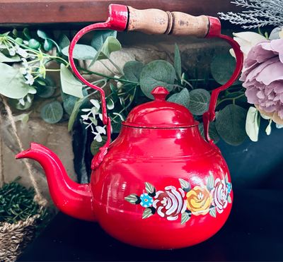 Vintage Hand Painted Gypsy Kettle Decorative Only