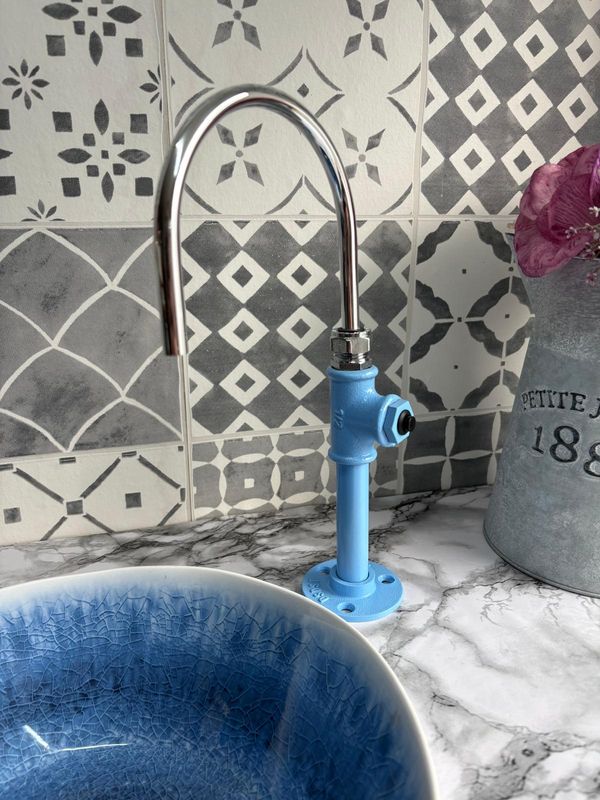 (Cullman) 12v switch operated Alloy & tall cast iron tap 10mm spout