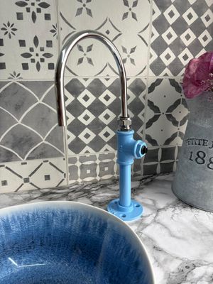 (Cullman) 12v switch operated Alloy & tall cast iron tap 10mm spout