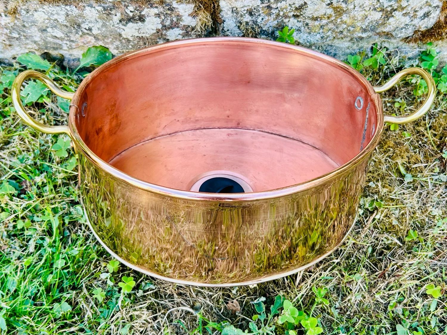 Vintage French Oval Copper Pan Sink