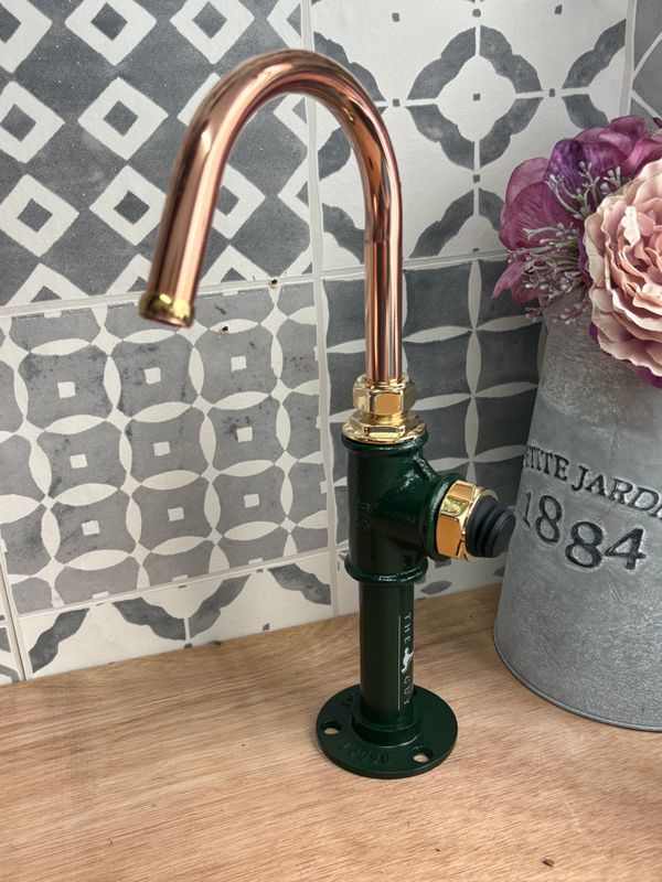 (Victorian) 12v switch operated copper & cast iron tap 15mm spout, 30cm tall (Victorian) 12v switch operated copper & cast iron tap 15mm spout, 30cm tall