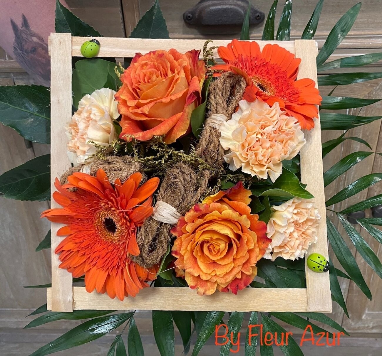 Bouquet cadre orange