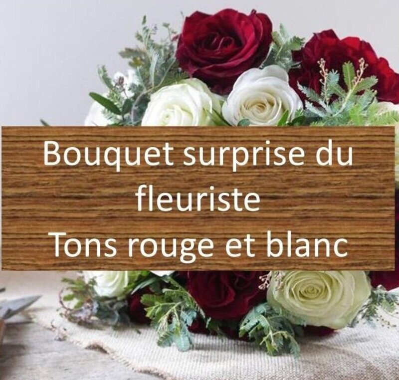 Bouquet du fleuriste  rouge et blanc