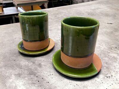 Duo de tasses vertes