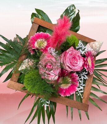 Bouquet cadre rose