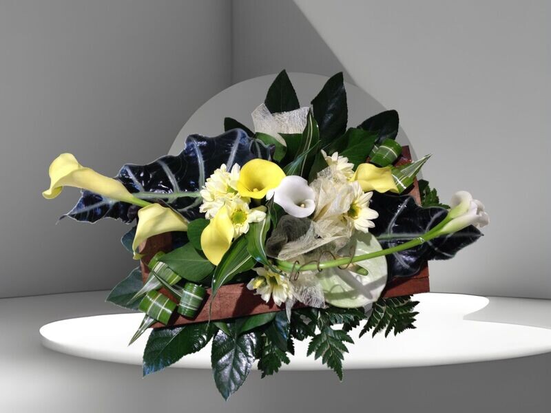 Bouquet cadre jaune
