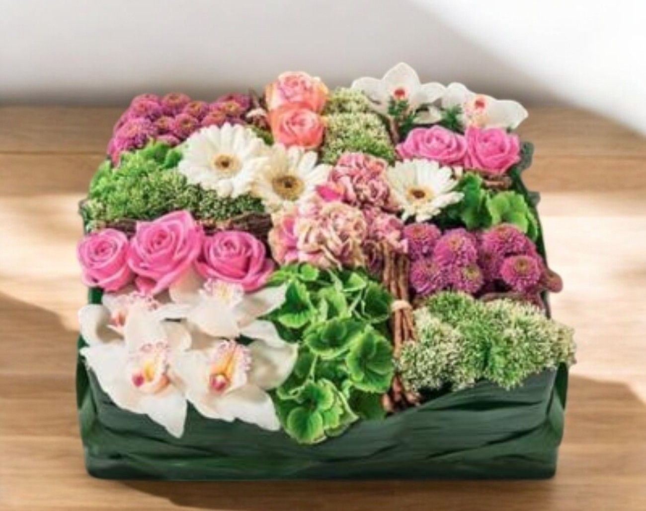 Coussin carré rose