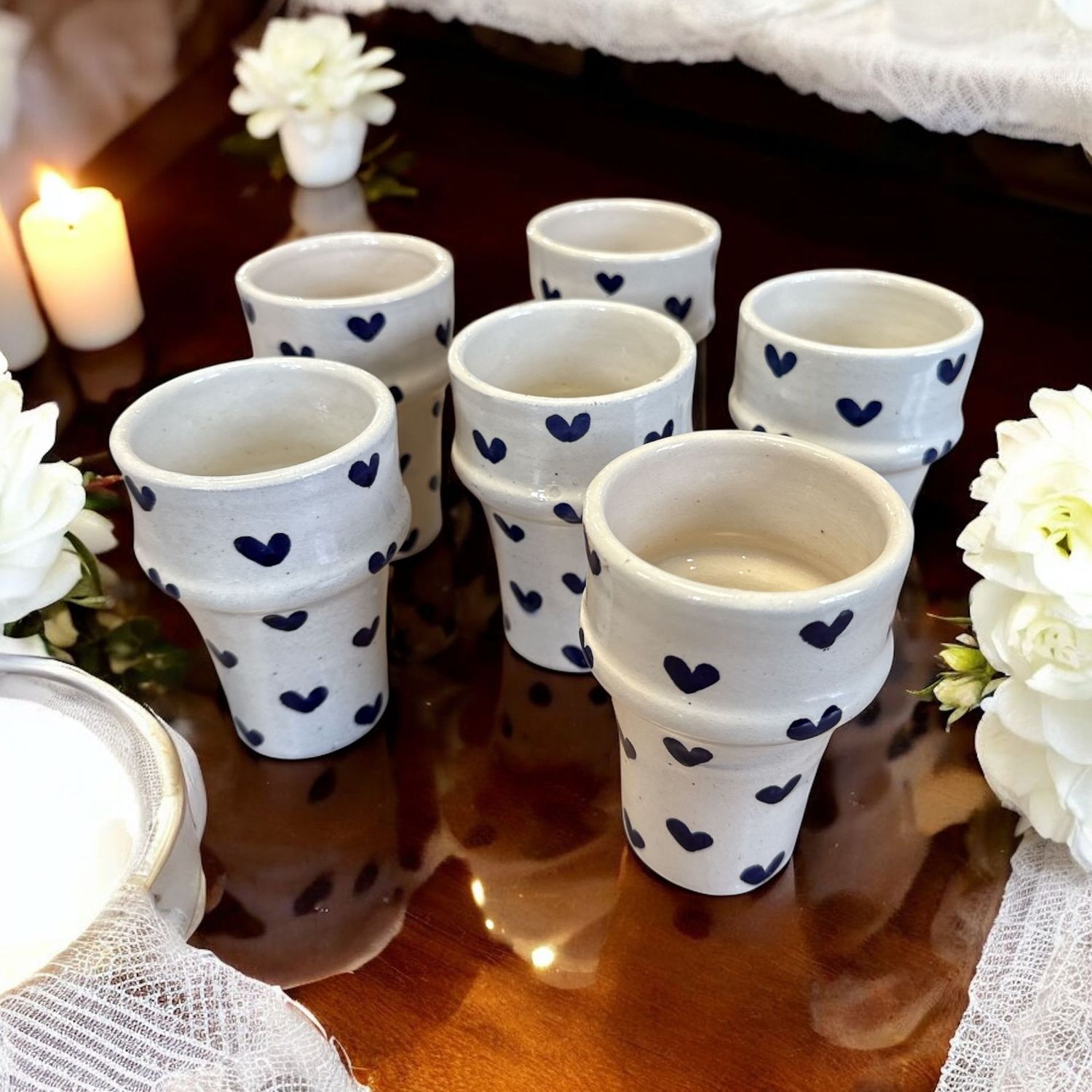 service 6 Tasses "cœur"