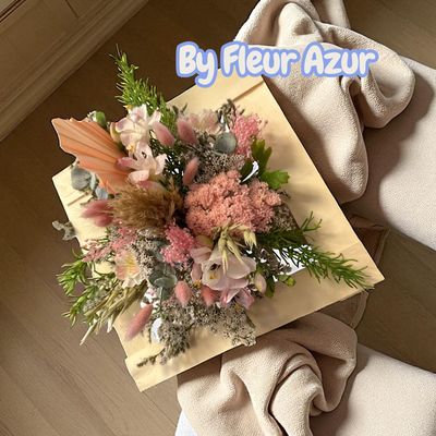 BOUQUET cadre en fleurs sèche et tergale