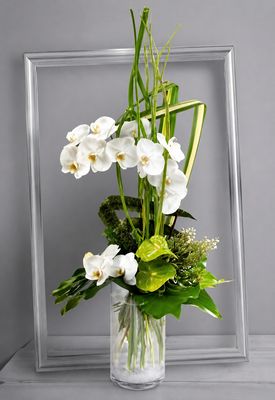 ? Bouquet New York – Orchidées Blanches et Création Florale Prestige | Fleur Azur Saint-Sébastien-sur-Loire