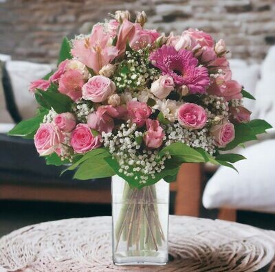 Bouquet Pink Island – Bouquet de Fleurs Roses Romantique | Fleur Azur Saint-Sébastien-sur-Loire proche Nantes