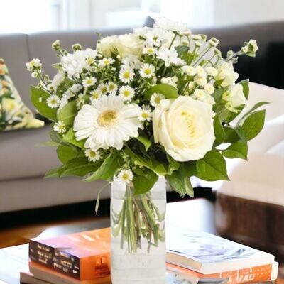 Bouquet Mont Blanc – Bouquet Blanc Élégant et Naturel | Fleur Azur Saint-Sébastien-sur-Loire proche Nantes