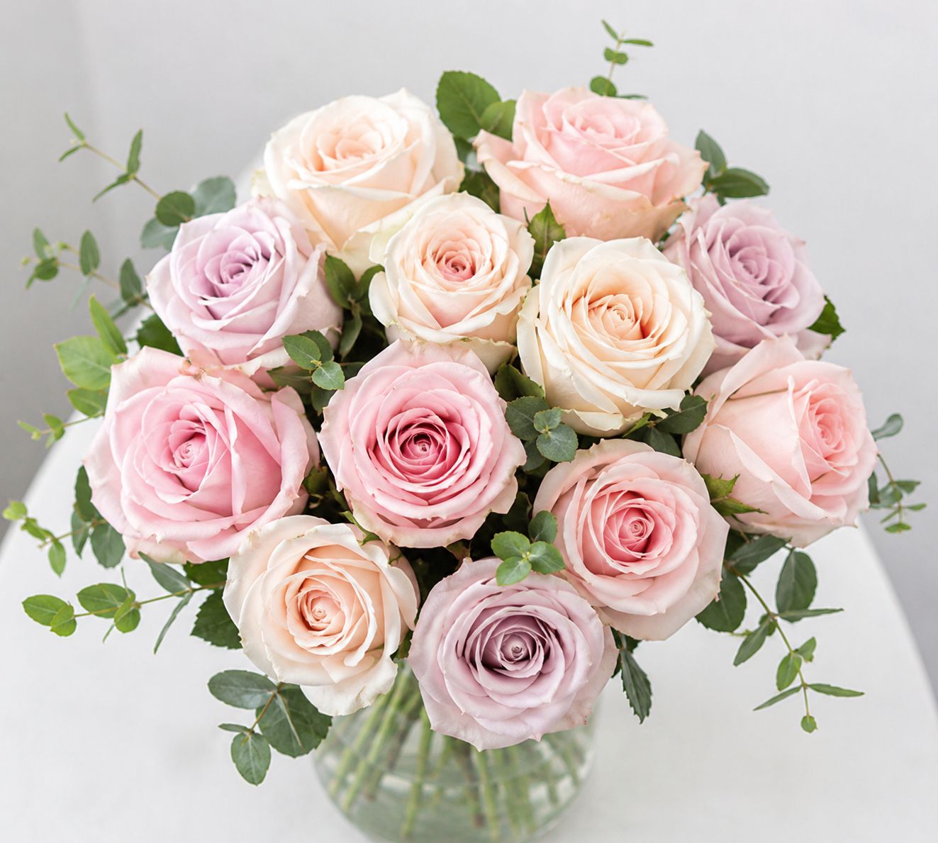 Bouquet Grasse – Bouquet de Roses Pastel Élégant | Fleur Azur Saint-Sébastien-sur-Loire proche Nantes
