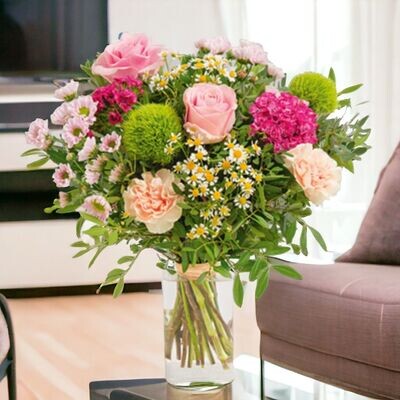 Bouquet Venise – Bouquet Champêtre Rose et Vert | Fleur Azur Saint-Sébastien-sur-Loire