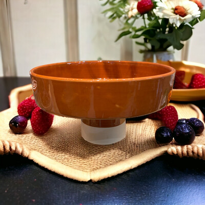 Coupe à Fruits Beldi Artisanale Marocaine Terracotta – Fleur Azur Nantes