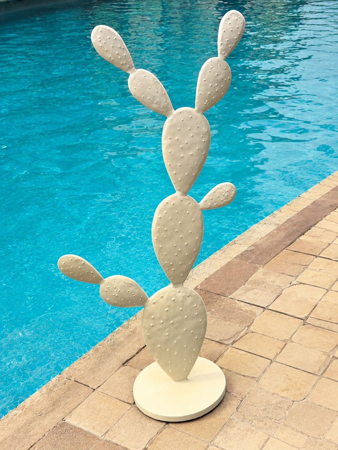 Figuier de Barbarie Géant en Métal Artisanal Marocain 120 cm – Fleur Azur Nantes