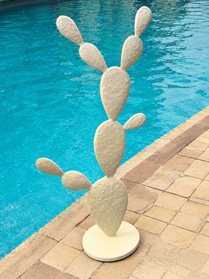 Figuier de Barbarie Géant en Métal Artisanal Marocain 120 cm – Fleur Azur Nantes