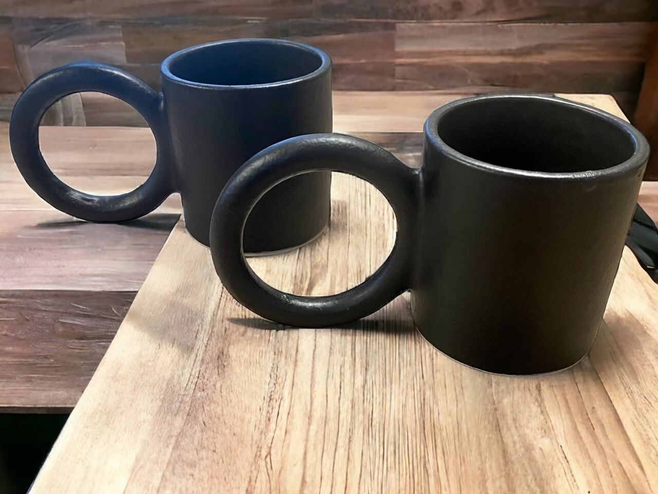 Tasse Jumbo Noire Artisanale Marocaine – Fleur Azur Nantes